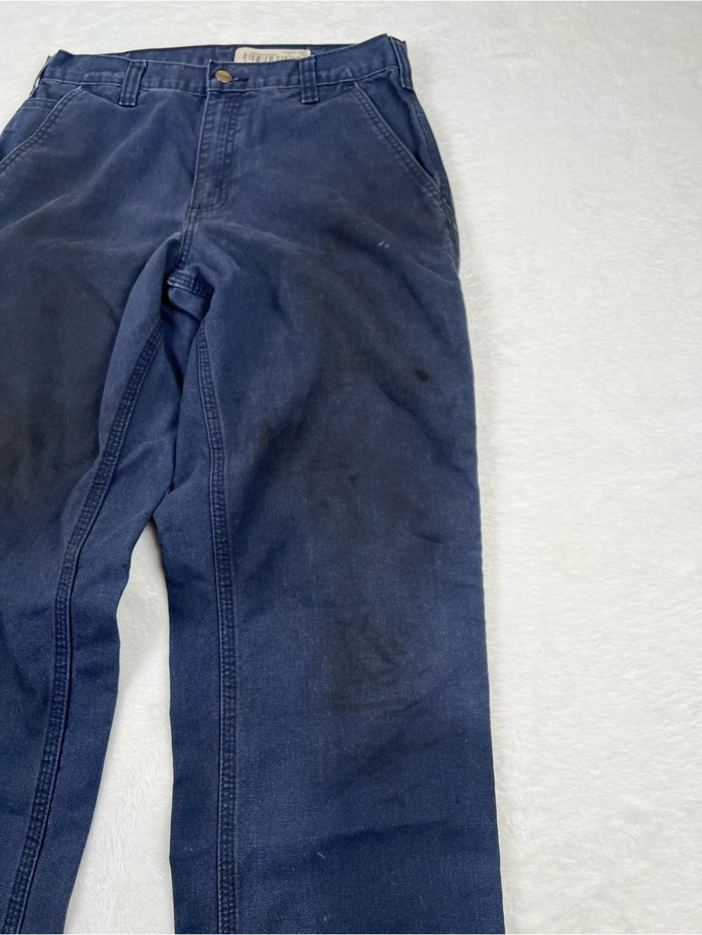 Carhartt Dungaree Fit Carpenter Pants Navy Duck Canvas 30x30 - Picture 4 of 7